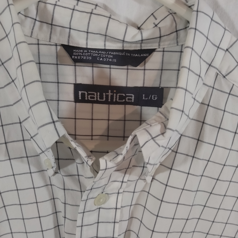 Nautica Button Down Shirt Plaid Size Large - Picture 2 of 7